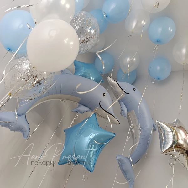 Набор шаров "Милые дельфины"